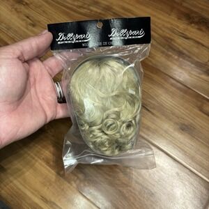 Dollspart‎ Doll Wig Style 1081 Light Blonde Sz 9 NEW Curls Bangs Ribbon Nina